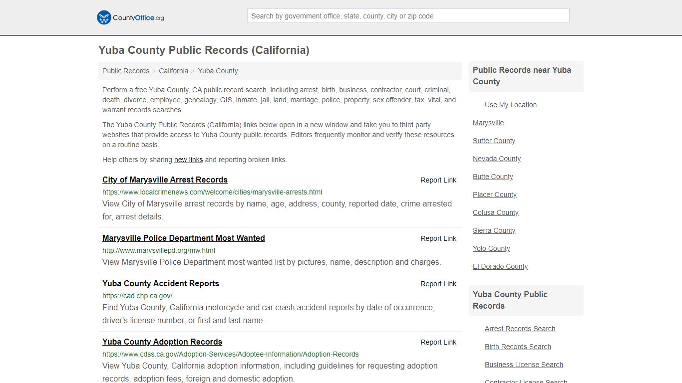 Public Records - Yuba County, CA (Business, Criminal, GIS ...